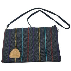 Vintage Cherokee Bag Multicolor Woven Shoulder Purse‎ Raffia Striped
